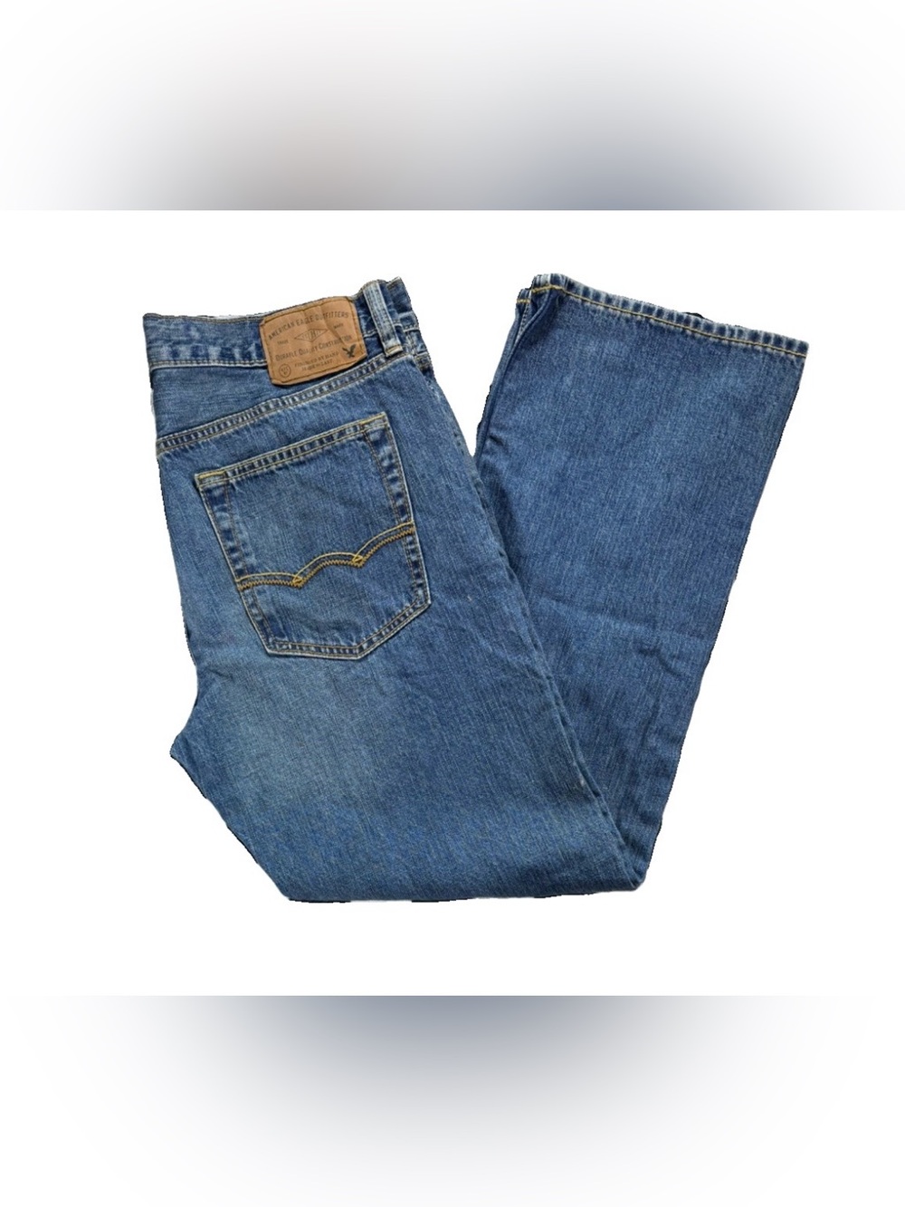 American Eagle Bootcut Jeans Men's 32x30 Blue Medium Wash Distressed Y2K 2000s